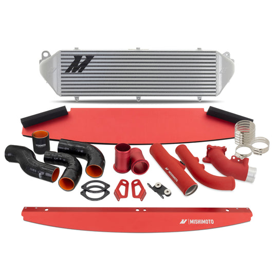 Mishimoto 2023+ Toyota GR Corolla Intercooler & Pipe Kit - Silver Cooler - Red Pipes