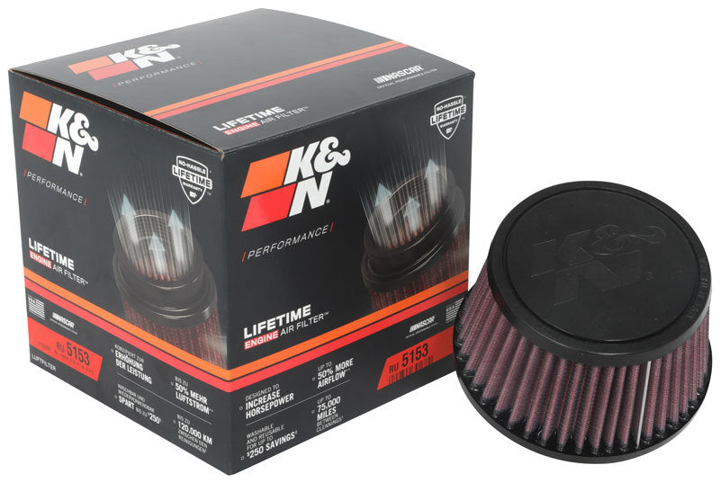 K&N Universal Clamp-On Air Filter 3-15/16in FLG / 5-1/2in B / 4-1/2in T / 3-1/4in H