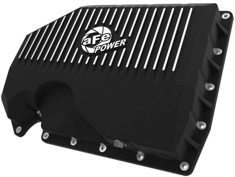 aFe 05-19 VW 1.8L/2.0L w/o Oil Sensor Engine Oil Pan Black POWER Street Series w/ Machined Fins Precision R