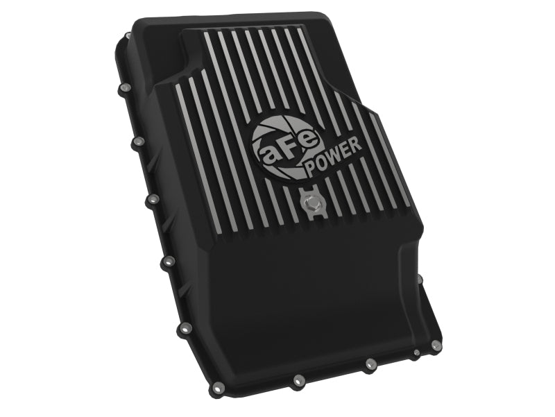 aFe 17-24 Ford F-150 10R60/10R80 Pro Series Rear Transmission Pan Black w/ Machined Fins Precision R