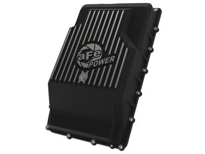 aFe 17-24 Ford F-150 10R60/10R80 Pro Series Rear Transmission Pan Black w/ Machined Fins Precision R