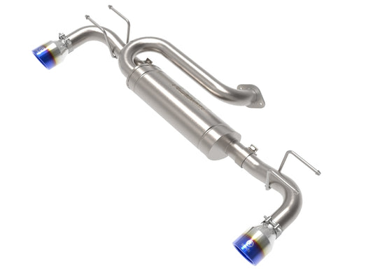 aFe 19-22 Mazda 3 L4 2.5L Takeda 3in to 2-1/2in 304 SS Axle-Back Exhaust w/ Blue Flame Tip Precision R