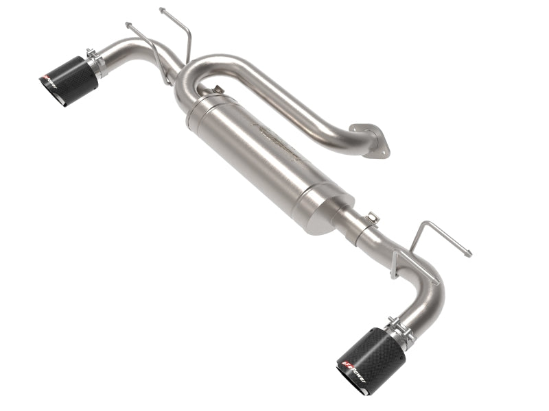 aFe 19-22 Mazda 3 L4 2.5L Takeda 3in to 2-1/2in 304 SS Axle-Back Exhaust w/ Carbon Fiber Tip Precision R