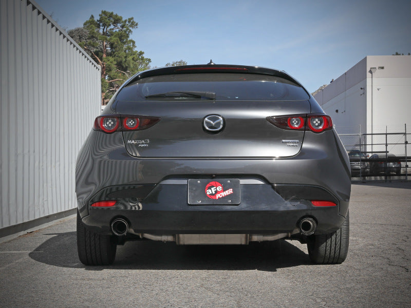 aFe 19-22 Mazda 3 L4 2.5L Takeda 3in to 2-1/2in 304 SS Axle-Back Exhaust w/ Carbon Fiber Tip Precision R