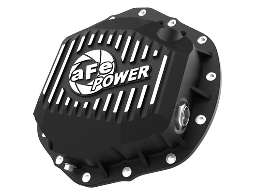 aFe 2020 Chevrolet Silverado 2500 HD Rear Differential Cover Black ; Pro Series w/ Machined Fins Precision R