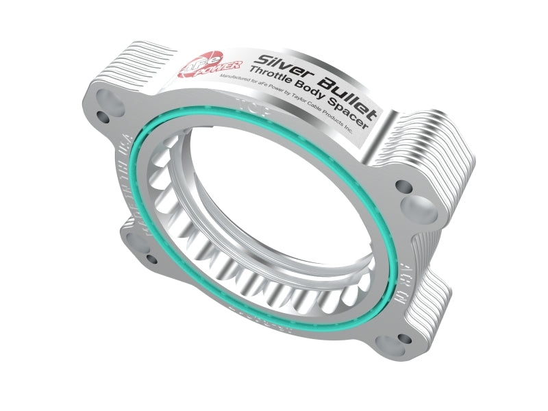 aFe 2020 Vette C8 Silver Bullet Aluminum Throttle Body Spacer Works w/ Factory Intake Only - Silver Precision R