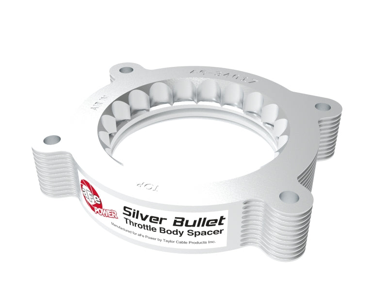 aFe 2020 Vette C8 Silver Bullet Aluminum Throttle Body Spacer Works w/ Factory Intake Only - Silver Precision R