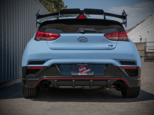 aFe 21-22 Hyundai Veloster N L4-2.0L Takeda 3in 304 SS Axle-Back Exhaust System w/ Black Tip Precision R