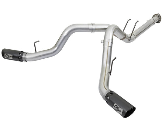 aFe ATLAS 4in DPF-Back Alum Steel Exhaust System w/Black Tip 2017 Ford Diesel Trucks V8-6.7L (td) Precision R