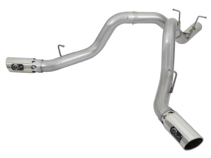 aFe ATLAS 4in DPF-Back Alum Steel Exhaust System w/Dual Exit Polished Tip 2017 GM Duramax 6.6L (td) Precision R