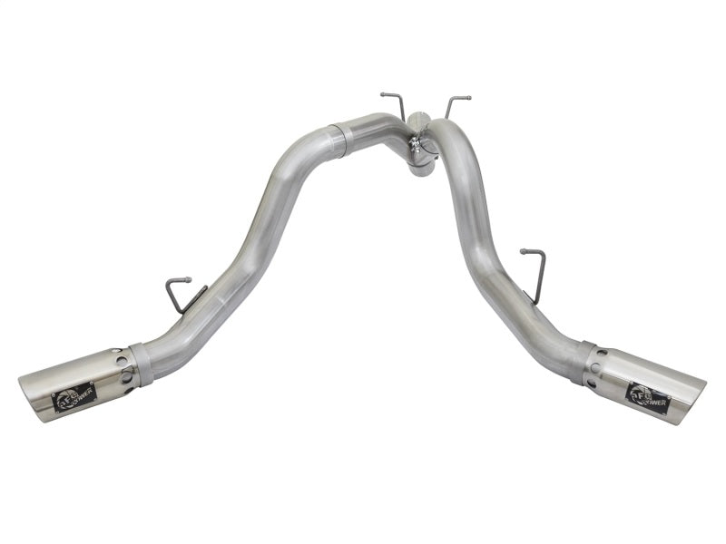 aFe ATLAS 4in DPF-Back Alum Steel Exhaust System w/Dual Exit Polished Tip 2017 GM Duramax 6.6L (td) Precision R