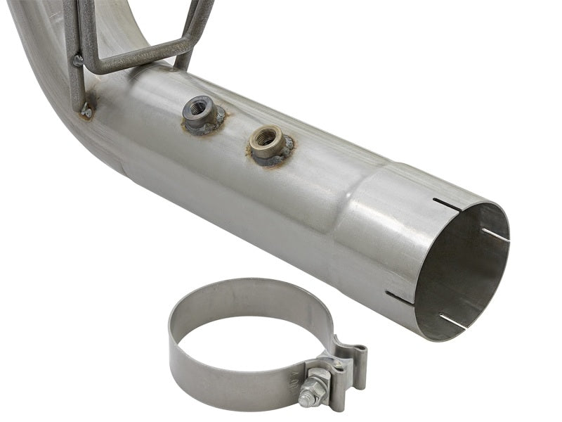 aFe ATLAS 4in DPF-Back Alum Steel Exhaust System w/Dual Exit Polished Tip 2017 GM Duramax 6.6L (td) Precision R