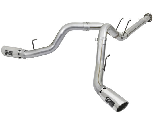 aFe ATLAS 4in DPF-Back Alum Steel Exhaust System w/Polished Tip 2017 Ford Diesel Trucks V8-6.7L (td) Precision R