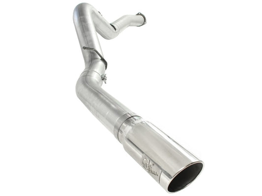 aFe ATLAS 5in DPF-Back Alum Steel Exhaust System Polished Tip GM Diesel Trucks 7.5-10 V8-6.6L td LMM Precision R