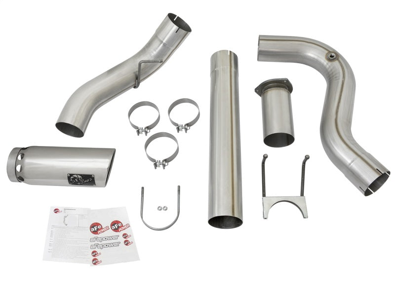 aFe ATLAS 5in DPF-Back Alum Steel Exhaust System w/Polished Tip 2017 Ford Diesel Trucks V8-6.7L (td) Precision R