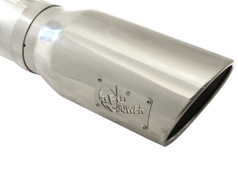 aFe Atlas 5in DPF-Back Aluminized Steel Exh Sys, Ford Diesel Trucks 08-10 V8-6.4L (td) Polished tip Precision R