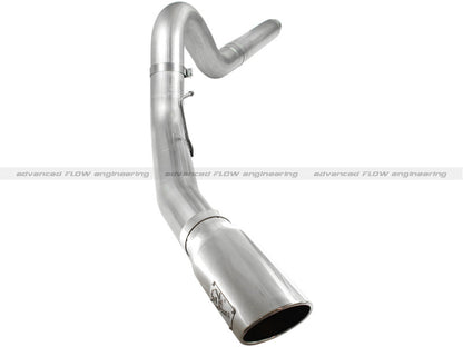 aFe Atlas 5in DPF-Back Aluminized Steel Exh Sys, Ford Diesel Trucks 08-10 V8-6.4L (td) Polished tip Precision R