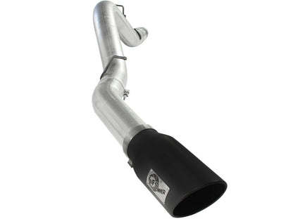 aFe Atlas Exhaust 5in DPF-Back Al Steel 11-13 GM Diesel Trucks V8-6.6L (td) LML (Blk Tip) Precision R