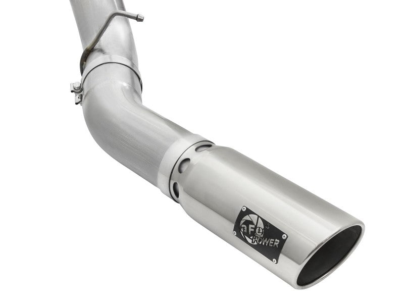 aFe Atlas Exhaust 5in DPF-Back Aluminized Steel w/ Polished Tips 16-17 GM Diesel Truck V8-6.6L (td) Precision R