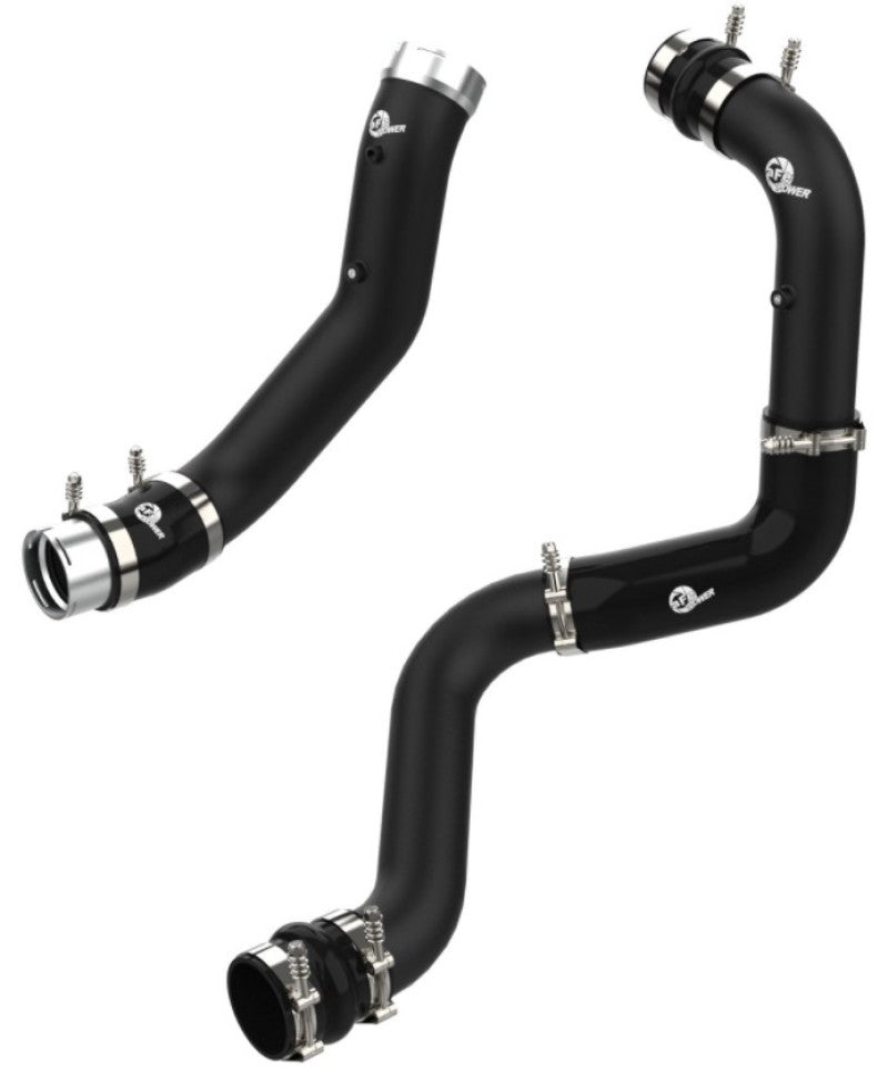 aFe BladeRunner Black 3in Aluminum Charge Pipe Kit 20-21 GM Diesel Trucks V8-6.6L (td) L5P Precision R