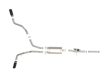 aFe Gemini XV 3in 304 SS Cat-Back Exhaust 09-18 GM Trucks V6-4.3/V8-4.8/5.3L w/ Black Tips Precision R