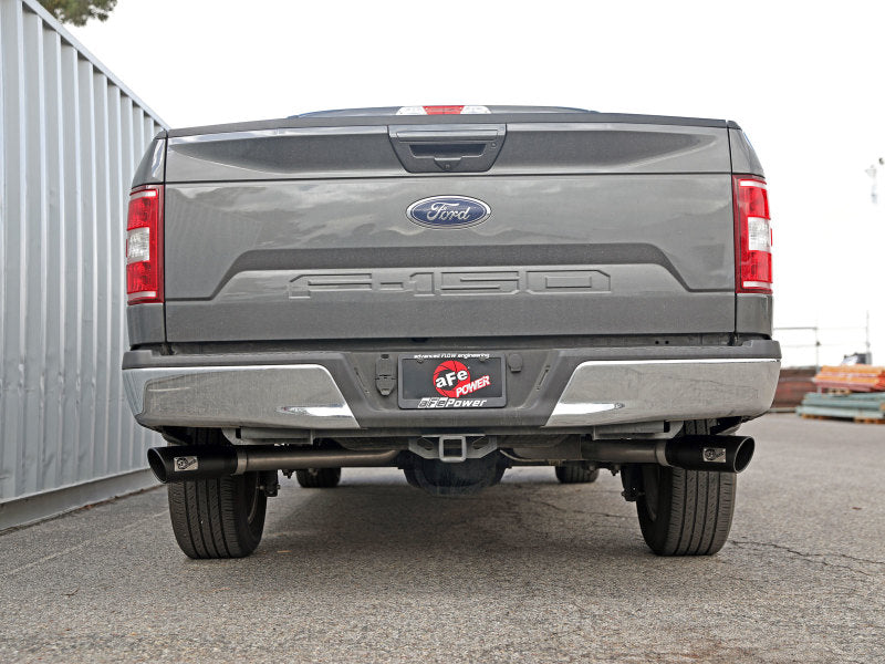 aFe Gemini XV 3in 304 SS Cat-Back Exhaust 15-20 Ford F-150 V6 2.7L/3.5 w/ Black Tips Precision R