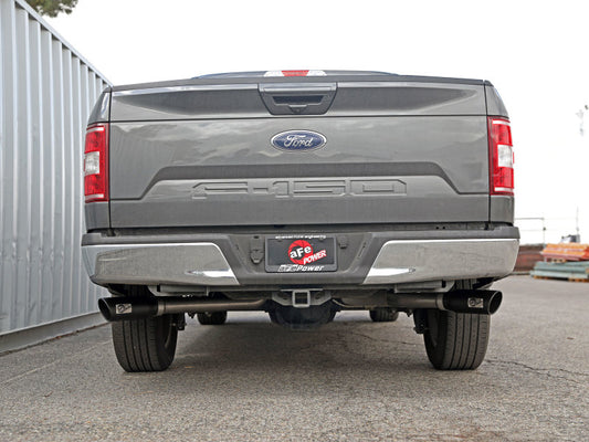 aFe Gemini XV 3in 304 SS Cat-Back Exhaust 15-20 Ford F-150 V6 2.7L/3.5 w/ Black Tips Precision R