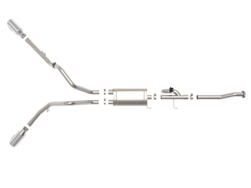 aFe Gemini XV 3in 304 SS Cat-Back Exhaust 15-20 Ford F-150 V6 2.7L/3.5 w/ Polished Tips Precision R