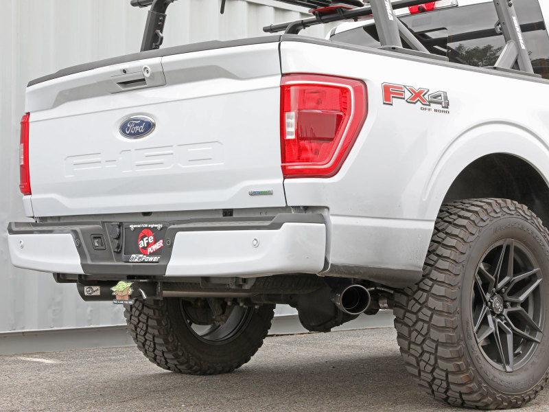 aFe Gemini XV 3in 304 SS Cat-Back Exhaust 2021 Ford F-150 V6 2.7L/3.5L (tt)/V8 5.0L w/ CO Black Tips Precision R