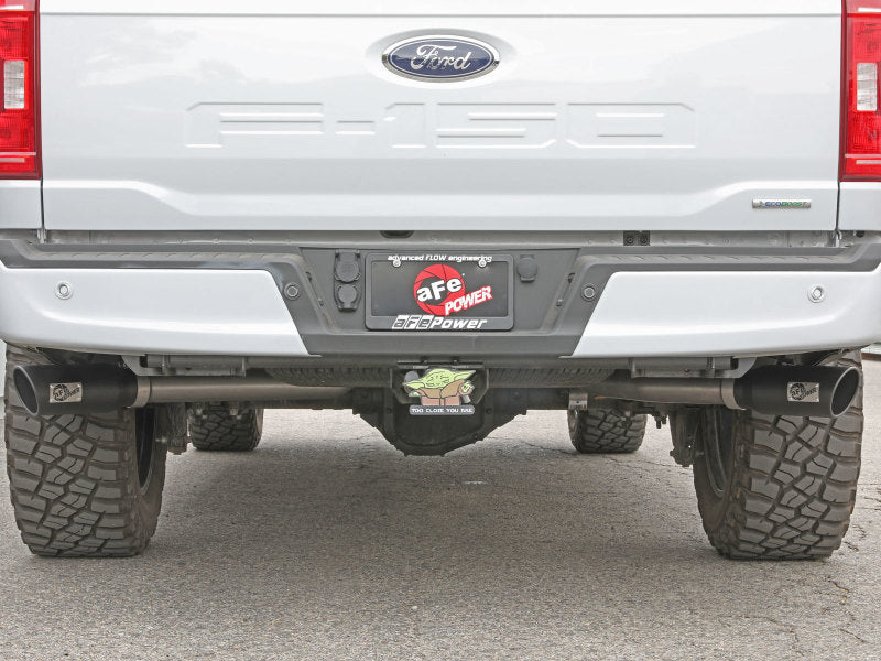 aFe Gemini XV 3in 304 SS Cat-Back Exhaust 2021 Ford F-150 V6 2.7L/3.5L (tt)/V8 5.0L w/ CO Black Tips Precision R