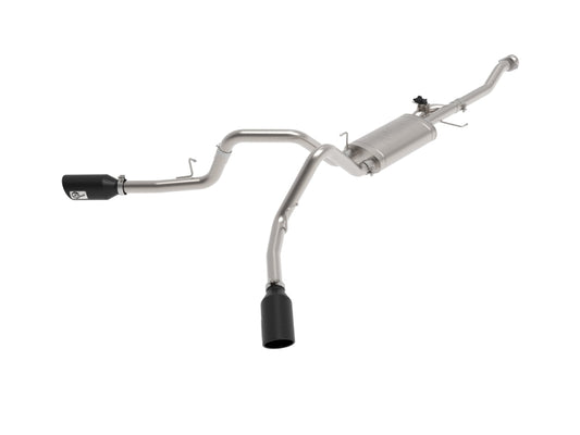 aFe Gemini XV 3in 304 SS Cat-Back Exhaust 2021 Ford F-150 V6 2.7L/3.5L (tt)/V8 5.0L w/ CO Black Tips Precision R