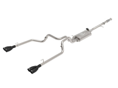 aFe Gemini XV 3in 304 SS Cat-Back Exhaust w/ Cutout 19-21 GM Silverado/Sierra 1500 V8- w/ Black Tips Precision R