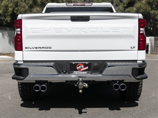 aFe Gemini XV 3in 304 SS Cat-Back Exhaust w/ Cutout 19-21 GM Silverado/Sierra 1500 V8- w/ Black Tips Precision R