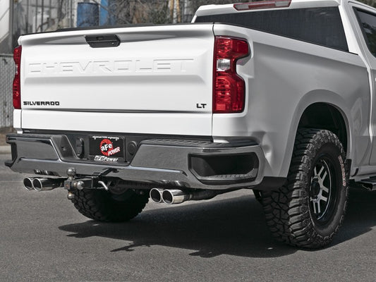 aFe Gemini XV 3in 304 SS Cat-Back Exhaust w/ Cutout 19-21 GM Silverado/Sierra 1500 V8- w/ Black Tips Precision R