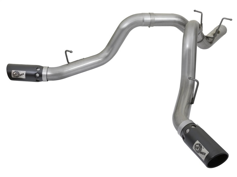 aFe LARGE BORE-HD 4in 409-SS DPF-Back Exhaust w/Dual Black Tips 2017 GM Duramax V8-6.6L (td) L5P Precision R