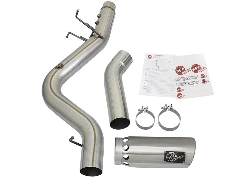 aFe LARGE BORE HD 5in 409-SS DPF-Back Exhaust w/Polished Tip 2017 GM Duramax V8-6.6L (td) L5P Precision R