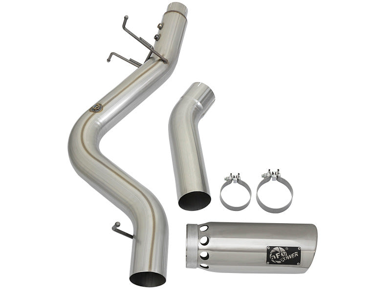 aFe LARGE BORE HD 5in 409-SS DPF-Back Exhaust w/Polished Tip 2017 GM Duramax V8-6.6L (td) L5P Precision R