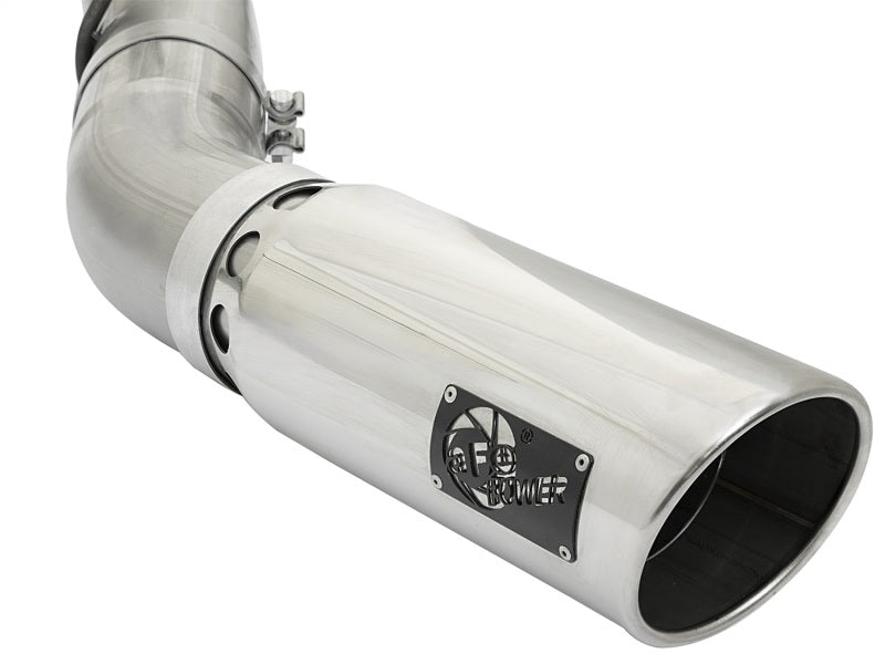 aFe LARGE BORE HD 5in 409-SS DPF-Back Exhaust w/Polished Tip 2017 GM Duramax V8-6.6L (td) L5P Precision R