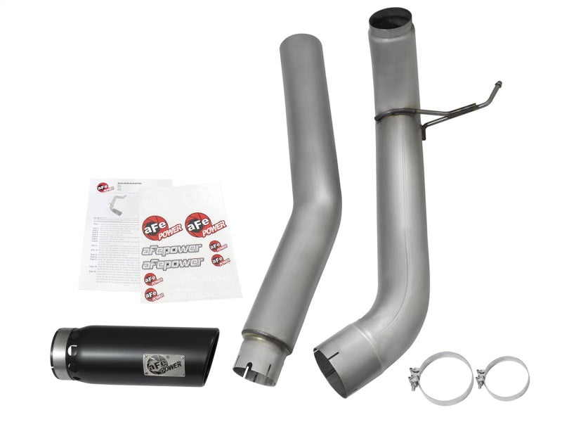 aFe LARGE BORE HD 5in DPF-Back SS Exhaust w/ Black Tip 2016 Nissan Titan 5.0L V8 (td) CC SB Precision R