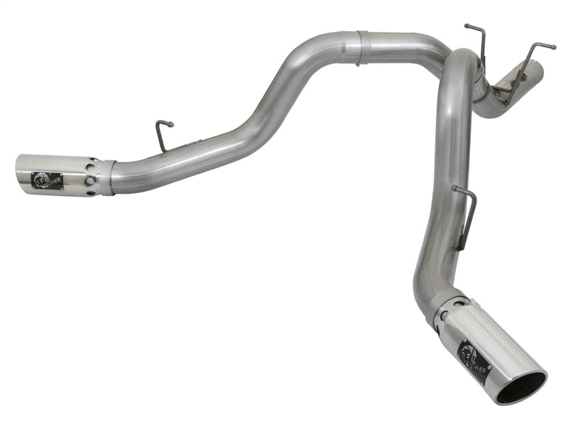 aFe Large Bore-HD 4in 409-SS DPF-Back Exhaust w/Dual Polished Tips 2017 GM Duramax V8-6.6L (td) L5P Precision R