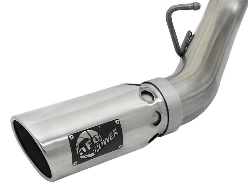 aFe Large Bore-HD 4in 409-SS DPF-Back Exhaust w/Dual Polished Tips 2017 GM Duramax V8-6.6L (td) L5P Precision R