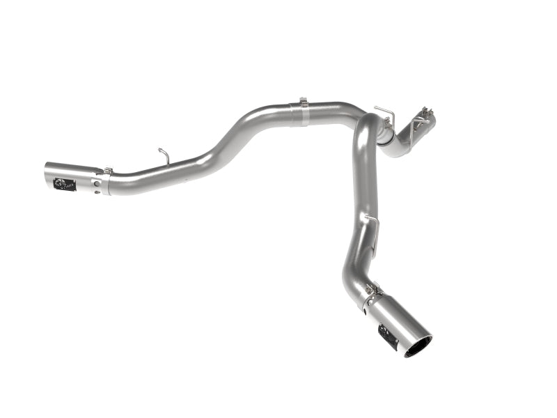 aFe Large Bore-HD 4in 409SS DPF-Back Exhaust System w/Polished Tips 20 GM Diesel Trucks V8-6.6L Precision R