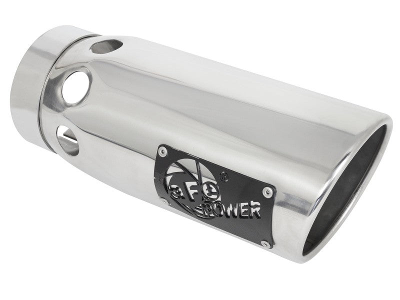 aFe Large Bore-HD 4in 409SS DPF-Back Exhaust System w/Polished Tips 20 GM Diesel Trucks V8-6.6L Precision R