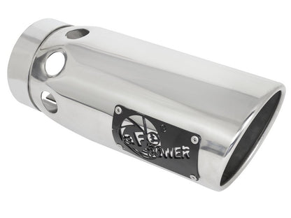 aFe Large Bore-HD 4in 409SS DPF-Back Exhaust System w/Polished Tips 20 GM Diesel Trucks V8-6.6L Precision R