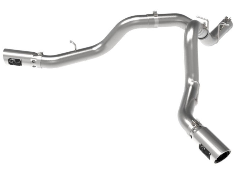 aFe Large Bore-HD 4in 409SS DPF-Back Exhaust System w/Polished Tips 20 GM Diesel Trucks V8-6.6L Precision R