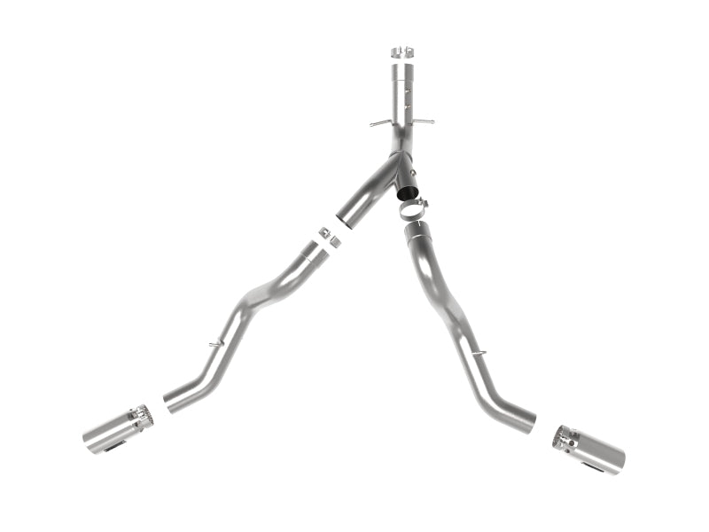 aFe Large Bore-HD 4in 409SS DPF-Back Exhaust System w/Polished Tips 20 GM Diesel Trucks V8-6.6L Precision R