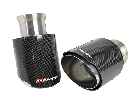 aFe MACH Force-XP 4-1/2in Carbon Fiber OE Replacement Exhaust Tips - 15-19 Dodge Charger/Hellcat Precision R