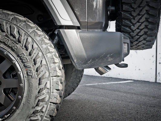 aFe MACH Force-Xp 2.5in 409SS Axle-Back Hi-Tuck Exh Sys w/ Pol Tip 18-20 Jeep Wrangler (JL) V6 3.6L Precision R