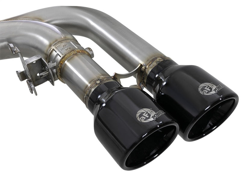 aFe MACH Force-Xp 3.5in. 304 SS C/B Exhaust w/o Muffler 15-18 BMW X5 M V8-4.4L (tt) - Black Tip Precision R