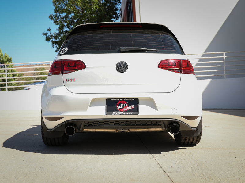 aFe MACH Force-Xp 3in to 2-1/2in Stainless Steel Axle-Back Black Exhaust - 15-17 Volkswagen GTI Precision R